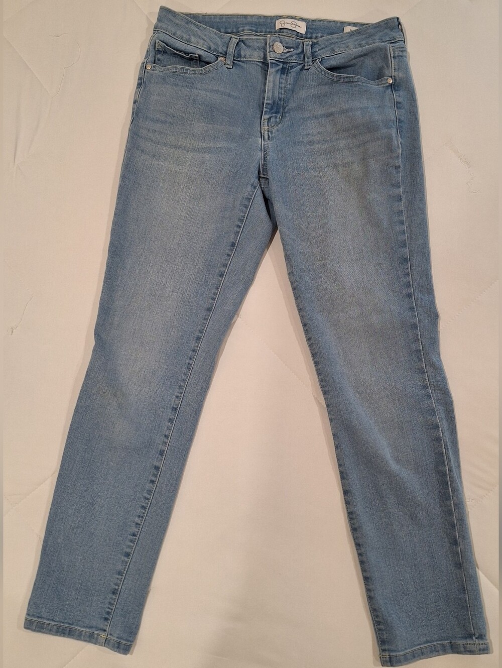 Jessica Simpson Jeans Straight Leg Faded Light Blue Denim